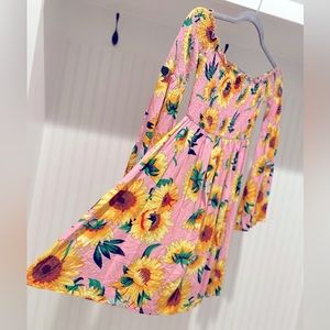 Sunflower Off the Shoulder Mini Dress